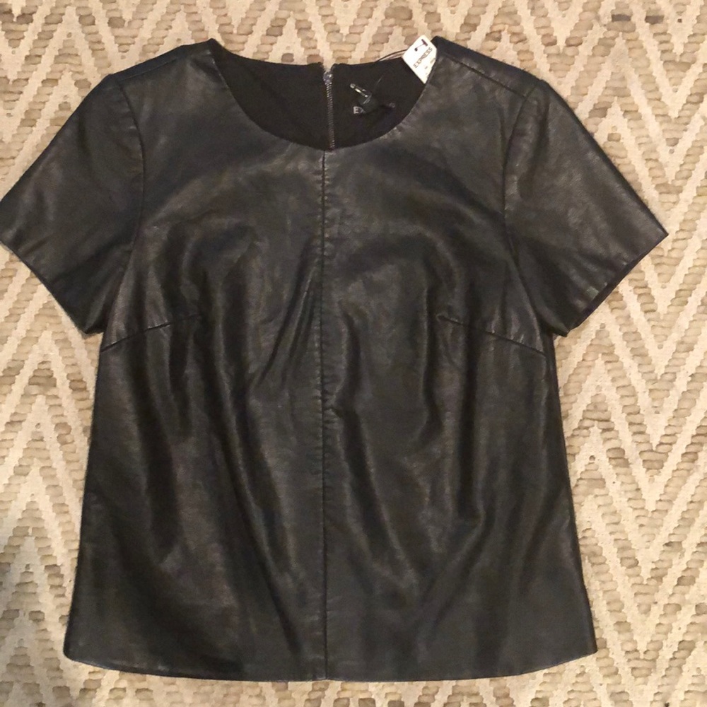 Black Faux leather shirt